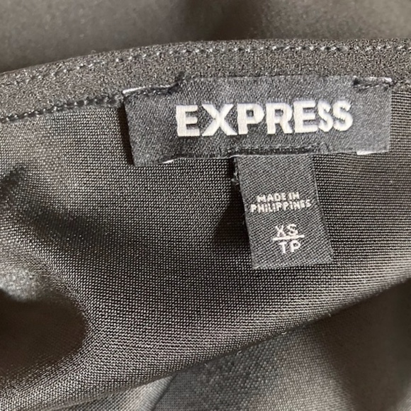 NWOT EXPRESS Feminine Black Off Shoulder Sheer Puff Sleeve Blouse XS Stretch Top - Picture 11 of 16